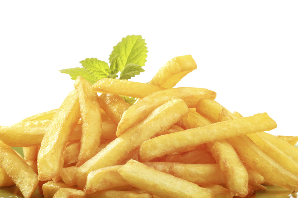 Heap of crisp French fries - detail