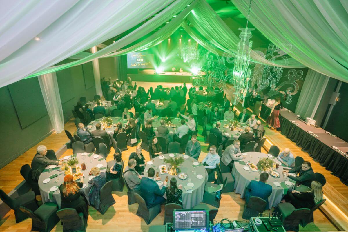 Elegant fine dining setup for a luxury corporate event in Manila.