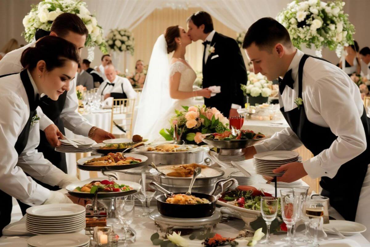Wedding menu selection with plated dishes and tasting session to decide the perfect reception food