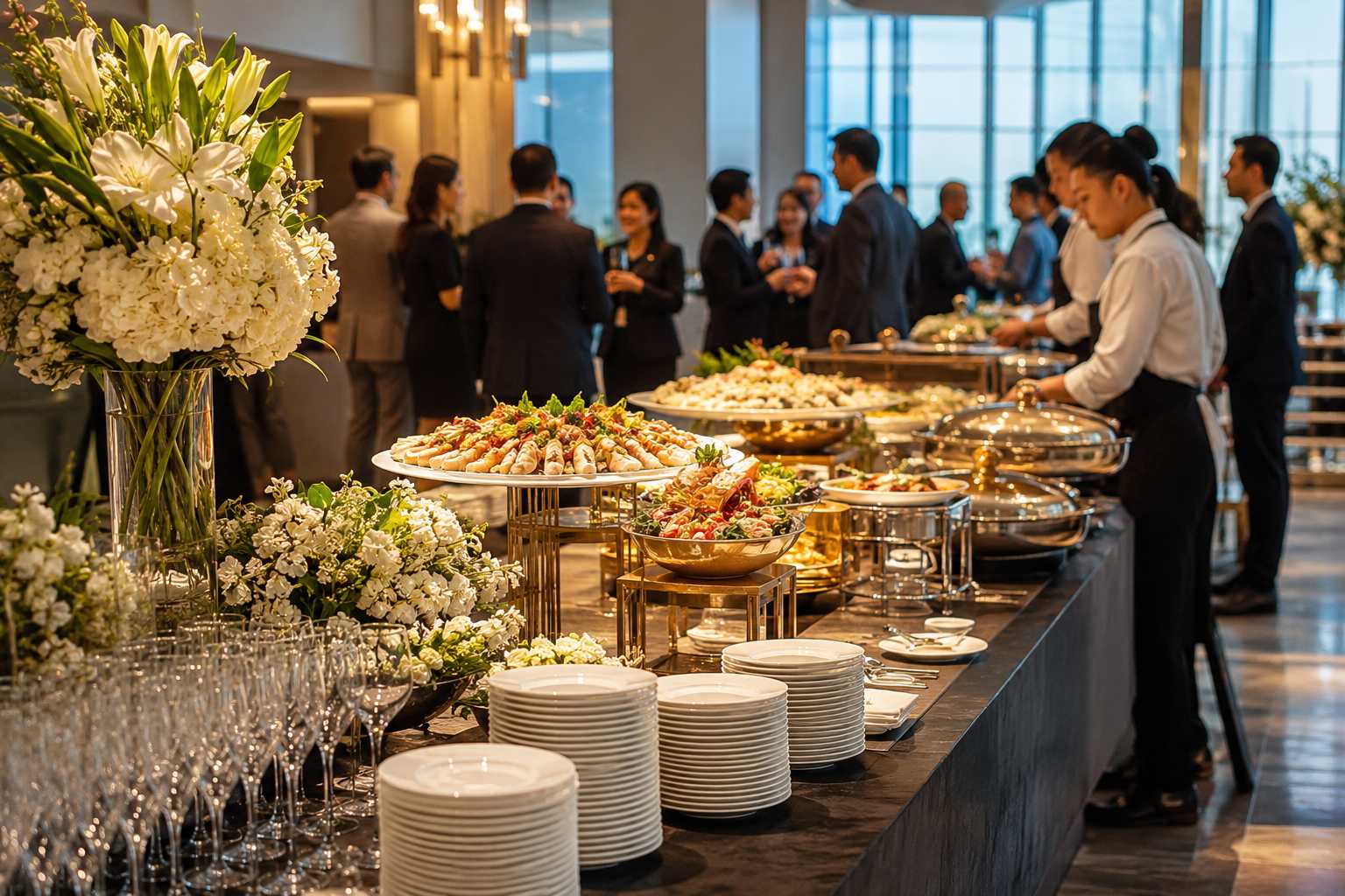 What are the Popular Buffet Styles for Corporate Events